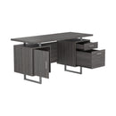  Coaster Furniture Lawtey 800521 60-inch 2-Drawer Office Computer Desk - Weathered Grey IMAGE 2