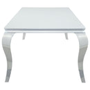  Coaster Furniture Carone 115081 Rectangular 81-inch Glass Top Dining Table - White IMAGE 3