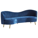  Coaster Furniture Sophia 506861 Upholstered Channel Tufted Sofa - Blue IMAGE 1