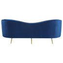  Coaster Furniture Sophia 506861 Upholstered Channel Tufted Sofa - Blue IMAGE 5