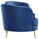  Coaster Furniture Sophia 506861 Upholstered Channel Tufted Sofa - Blue IMAGE 6