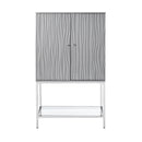  Coast2Coast Marlin 55604 Grey Coastal 2 Door Wine Bar Cabinet IMAGE 2