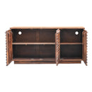  Coast2Coast Ketchum 58121 Mid-century Modern Solid Wood Three Door Credenza with Reeded Designed Door Fronts IMAGE 3