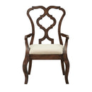  Coast2Coast Laelia 60222 Set of 2 Traditional Style Ivory Upholstered Dining Arm Chairs with Brown Frame IMAGE 2