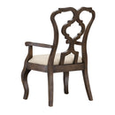  Coast2Coast Laelia 60222 Set of 2 Traditional Style Ivory Upholstered Dining Arm Chairs with Brown Frame IMAGE 3