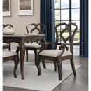  Coast2Coast Laelia 60222 Set of 2 Traditional Style Ivory Upholstered Dining Arm Chairs with Brown Frame IMAGE 4