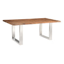  Coast2Coast Dunstan 62406 Solid Wood Live Edge Topped Dining Table with Chrome Legs IMAGE 1