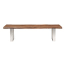  Coast2Coast Dunstan 62407 Solid Wood Live Edge Topped Dining Accent Bench with Chrome Legs IMAGE 2