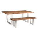  Coast2Coast Dunstan 62407 Solid Wood Live Edge Topped Dining Accent Bench with Chrome Legs IMAGE 3
