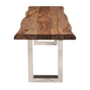  Coast2Coast Dunstan 62407 Solid Wood Live Edge Topped Dining Accent Bench with Chrome Legs IMAGE 5