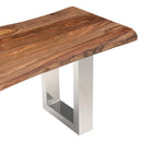  Coast2Coast Dunstan 62407 Solid Wood Live Edge Topped Dining Accent Bench with Chrome Legs IMAGE 6