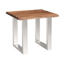  Coast2Coast Dunstan 62409 Solid Wood Live Edge Topped End Side Accent Table with Chrome Legs IMAGE 1