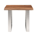  Coast2Coast Dunstan 62409 Solid Wood Live Edge Topped End Side Accent Table with Chrome Legs IMAGE 2