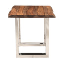  Coast2Coast Dunstan 62409 Solid Wood Live Edge Topped End Side Accent Table with Chrome Legs IMAGE 3