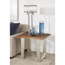  Coast2Coast Dunstan 62409 Solid Wood Live Edge Topped End Side Accent Table with Chrome Legs IMAGE 4