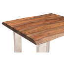  Coast2Coast Dunstan 62409 Solid Wood Live Edge Topped End Side Accent Table with Chrome Legs IMAGE 6