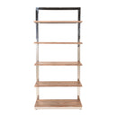  Coast2Coast Flannery 62411 Modern Solid Wood Bookcase Etagere with Five Shelves and Chrome Support IMAGE 2