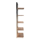  Coast2Coast Flannery 62411 Modern Solid Wood Bookcase Etagere with Five Shelves and Chrome Support IMAGE 3