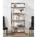  Coast2Coast Flannery 62411 Modern Solid Wood Bookcase Etagere with Five Shelves and Chrome Support IMAGE 4