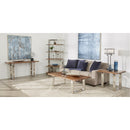  Coast2Coast Flannery 62411 Modern Solid Wood Bookcase Etagere with Five Shelves and Chrome Support IMAGE 5