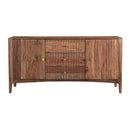  Coast2Coast Selby 62444 Solid Sheesham Wood Two Door Three Drawer Credenza with Slightly Arched Skirt. IMAGE 2