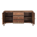  Coast2Coast Selby 62444 Solid Sheesham Wood Two Door Three Drawer Credenza with Slightly Arched Skirt. IMAGE 4