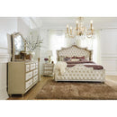  Coaster Furniture Antonella 223521Q Upholstered Queen Panel Bed - Ivory and Camel IMAGE 3