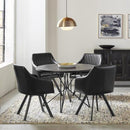  Coaster Furniture Arika 193372BLK Leatherette Upholstered Swivel Dining Arm Chair - Black IMAGE 2