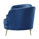  Coaster Furniture Sophia 506862 Upholstered Channel Tufted Loveseat - Blue IMAGE 3