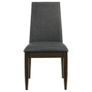  Coaster Furniture Wes 115272 Upholstered Dining Side Chair - Dark Walnut IMAGE 2