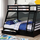  Furniture of America California CM-BK588BK-BED Twin/Full Bunk Bed IMAGE 2
