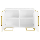  Coaster Furniture Elsa 959594 2-door Wood Storage Accent Cabinet - White and Gold IMAGE 3