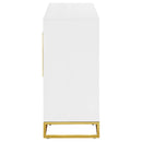  Coaster Furniture Elsa 959594 2-door Wood Storage Accent Cabinet - White and Gold IMAGE 5