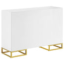 Coaster Furniture Elsa 959594 2-door Wood Storage Accent Cabinet - White and Gold IMAGE 6