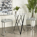  Coaster Furniture Bexter 183526 Round 35-inch Faux Marble Bistro Bar Table - Chrome IMAGE 5