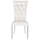  Coaster Furniture Kerwin 111102 Velvet Upholstered Dining Side Chair - White IMAGE 2