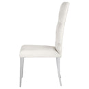  Coaster Furniture Kerwin 111102 Velvet Upholstered Dining Side Chair - White IMAGE 4