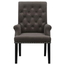  Coaster Furniture Alana 115173 Velvet Upholstered Dining Arm Chair - Brown IMAGE 2