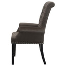  Coaster Furniture Alana 115173 Velvet Upholstered Dining Arm Chair - Brown IMAGE 4