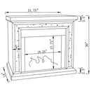  Coaster Furniture Lorelai 991047 Mirrored Freestanding Electric Fireplace - Silver IMAGE 11