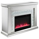  Coaster Furniture Gilmore 991048 Mirrored Freestanding Electric Fireplace - Silver IMAGE 2