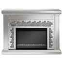 Coaster Furniture Gilmore 991048 Mirrored Freestanding Electric Fireplace - Silver IMAGE 3