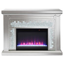  Coaster Furniture Gilmore 991048 Mirrored Freestanding Electric Fireplace - Silver IMAGE 4