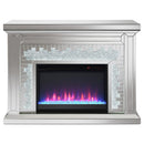  Coaster Furniture Gilmore 991048 Mirrored Freestanding Electric Fireplace - Silver IMAGE 5
