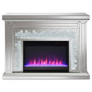  Coaster Furniture Gilmore 991048 Mirrored Freestanding Electric Fireplace - Silver IMAGE 9