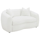  Coaster Furniture Isabella 509872 Faux Sheepskin Upholstered Loveseat - Natural IMAGE 1