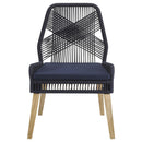  Coaster Furniture Nakia 110034 Woven Rope Dining Side Chairs - Dark Navy IMAGE 2