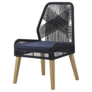  Coaster Furniture Nakia 110034 Woven Rope Dining Side Chairs - Dark Navy IMAGE 3