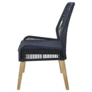  Coaster Furniture Nakia 110034 Woven Rope Dining Side Chairs - Dark Navy IMAGE 4