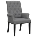  Coaster Furniture Alana 115163 Fabric Upholstered Dining Arm Chair - Grey IMAGE 1